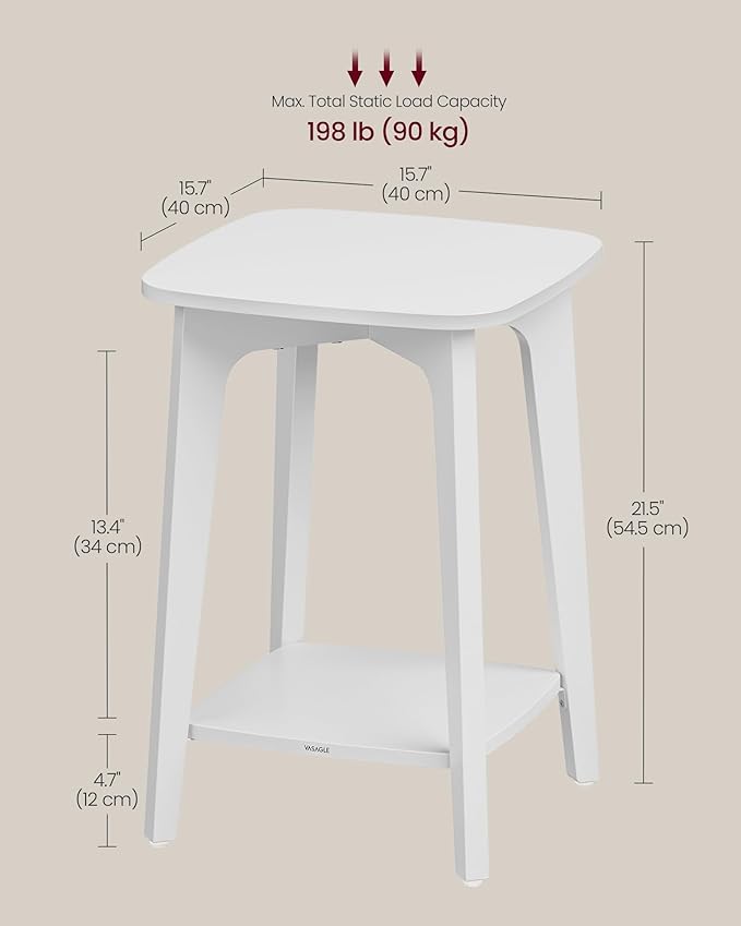 VASAGLE Side Table, Small Square End Table - Image 3