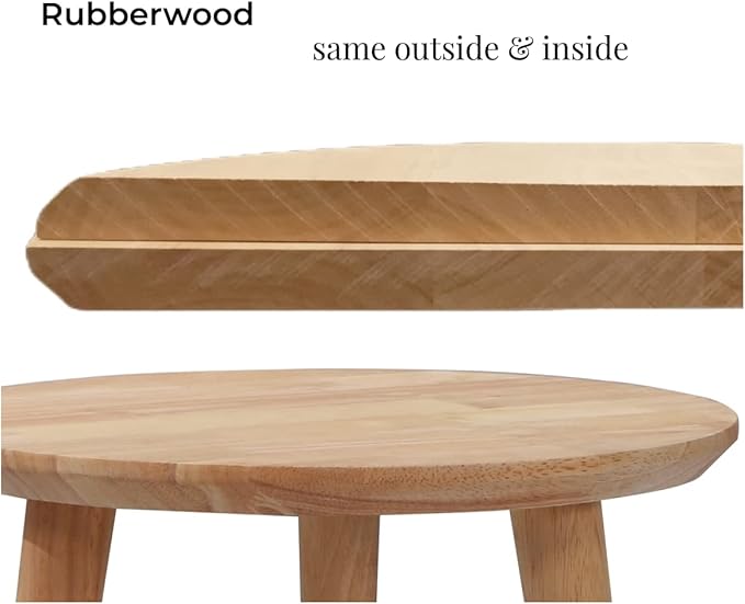 WoodShine Side Table Small Round Solid Wood Sofa End Tables Accent Nesting - Image 4