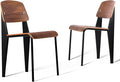 LOKKHAN Dining Chairs, Vintage Wood Metal Home Kitchen Breakfast Cafe Chairs by LOKKHAN