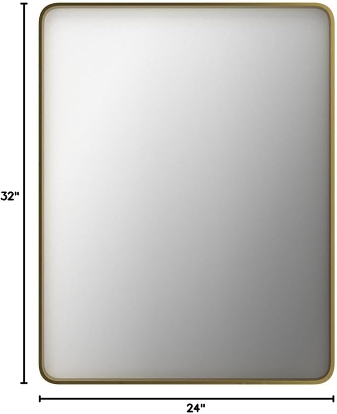 TokeShimi Bathroom Mirror for Wall 24 x 32 Inch Gold Brushed Brass Metal - Image 9