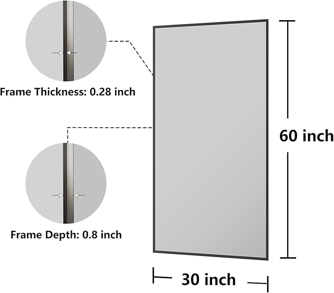 Koonmi Bathroom Mirror 30x60 Bathroom Wall-Mounted Mirrors, Modern Vanity Mirror - Image 7