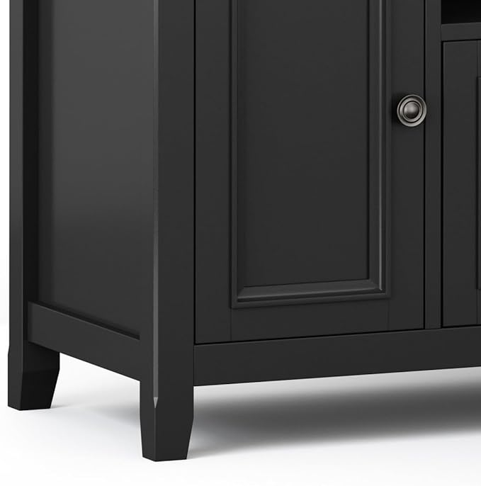 SIMPLIHOME Amherst 72-inch Wide Solid Wood TV Stand in Black, - Image 9
