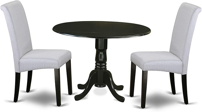 East West Furniture DLBA3-BLK-05 3 Piece Kitchen Table & Chairs Set Contains a by EastWestFurniture