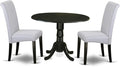 East West Furniture DLBA3-BLK-05 3 Piece Kitchen Table & Chairs Set Contains a by EastWestFurniture
