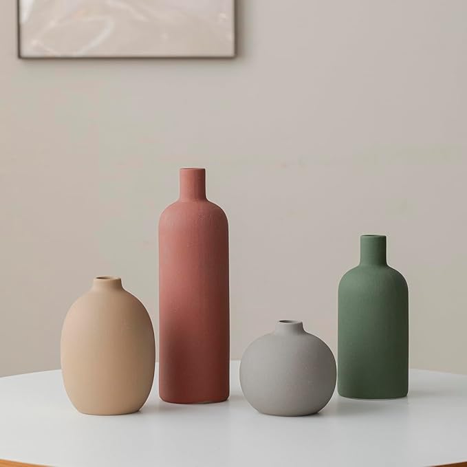 Modern Ceramic Vase Set, Neutral Colors, Decorative Vases - Image 8