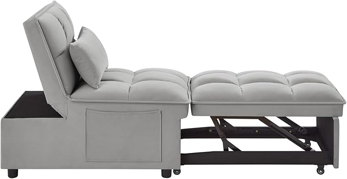 KEIKI Velvet Single Convertible Sleeper Chair Sofa Bed - Image 7