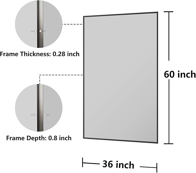 Koonmi Bathroom Mirror 36x60 Bathroom Wall-Mounted Mirrors, Modern Vanity Mirror - Image 7