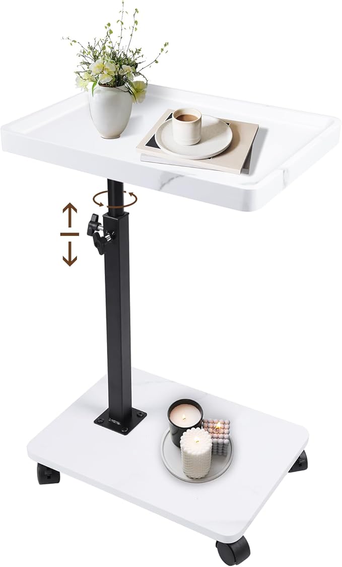 C Table Side Table End Table Adjustable Height，C Shaped End by Unknown