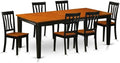 East West Furniture QUAN7-BCH-W 7 Piece Dining Table Set Consist of a Rectangle by EastWestFurniture