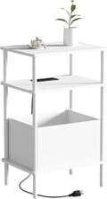 Small Side Table with Charging Station, End Table by Unknown