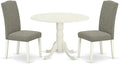 East West Furniture DLEN3-LWH-06 3 Piece Modern Dining Table Set Contains a by EastWestFurniture