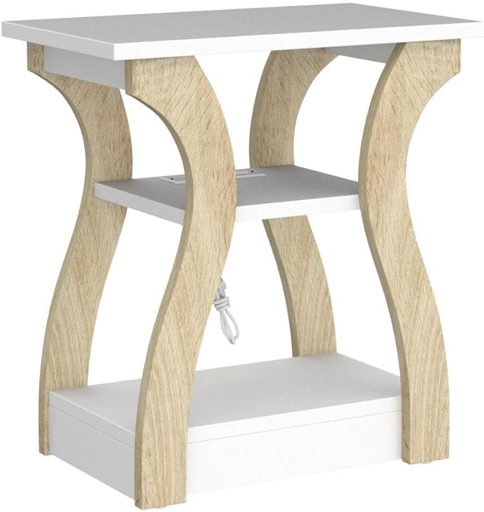 End Table Set of 2 with Charging Station, Side Table with USB Ports and Outlets - Image 4