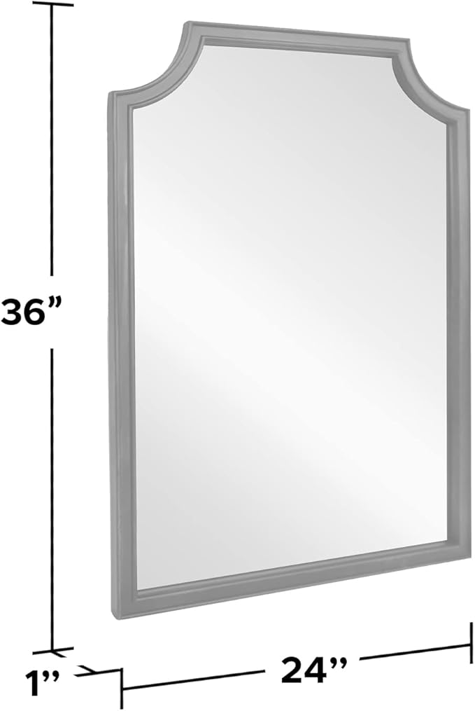 WallBeyond 24" x 36" Scalloped Corners Arch Rectangle Wall Mirror - Image 8