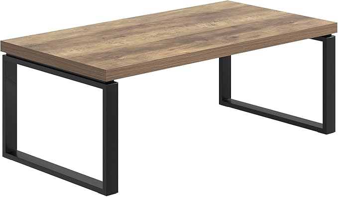 EXCEFUR Coffee Table, Modern Wood and Metal Living Room Table, Industrial - Image 9