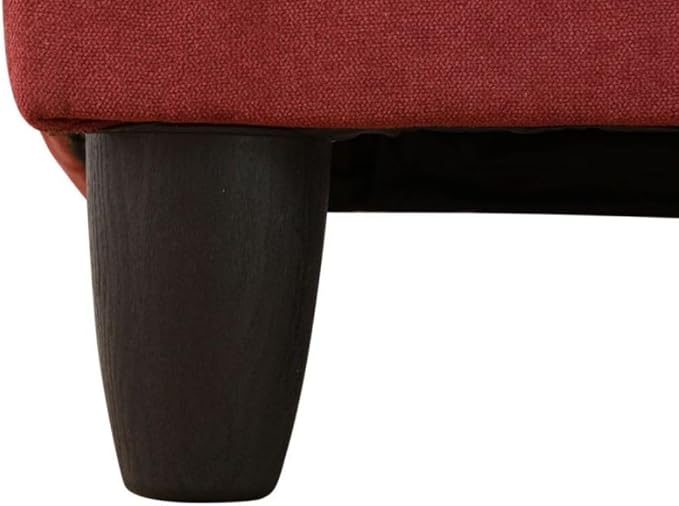Red L-Shaped 3-Piece Flannel Sofa - Image 7