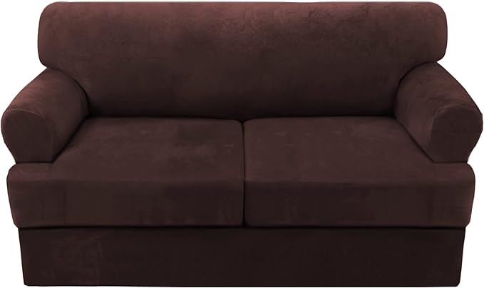H.VERSAILTEX Sofa Cover 3 Piece T Cushion Loveseat Slipcovers Thick Velvet by HVERSAILTEX