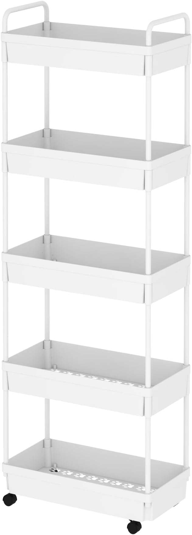 5-Tier Storage Cart，Shelf Organizer Mobile Shelving ，Utility Rolling - Image 2