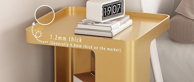 Metal Gold Nightstands, Modern Side Table - Image 5