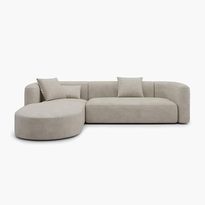 Acanva Luxury Modern Tight Curved Back Velvet Sofa, Minimalist Style Comfy Couch - Image 7