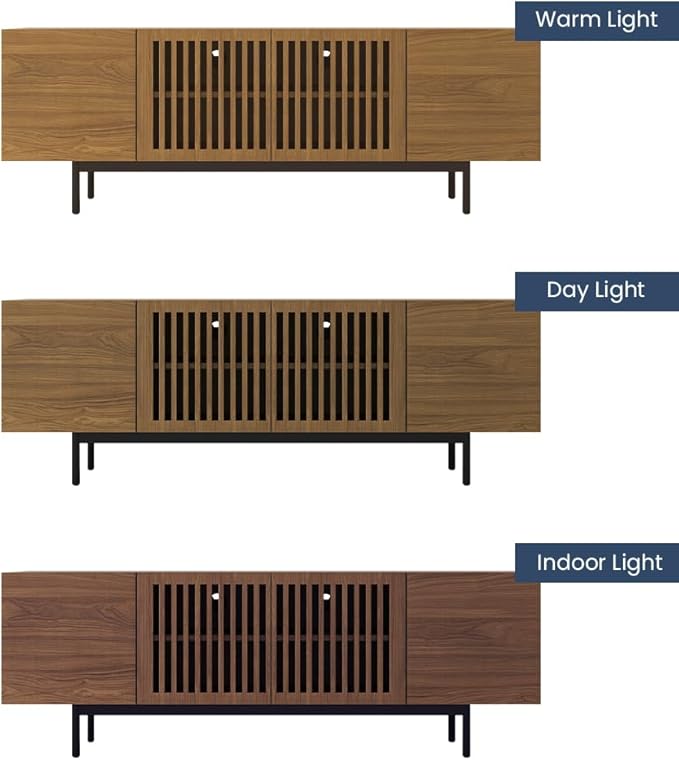 POVISON Full Assembled Mid-Century Modern TV Stand - Image 7