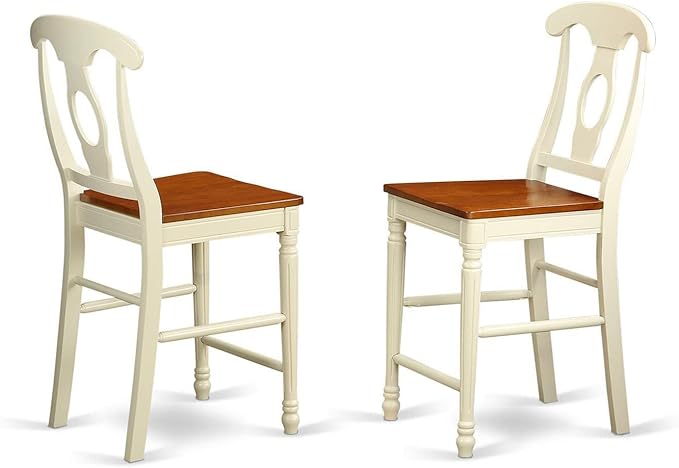 East West Furniture JAKE3-WHI-W 3 Piece Counter Height Dining Set - Image 3