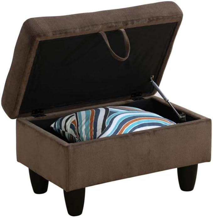 Brown L-Shaped 3-Piece Corduroy Fabric Sofa - Image 6