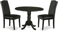 East West Furniture DLEN3-BLK-69 3 Piece Dining Room Furniture Set Contains a by EastWestFurniture