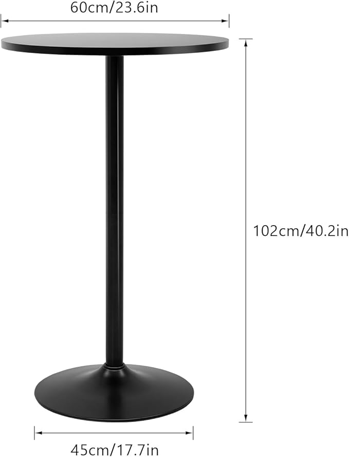 FDW Pub Table 40 Inch Height Cocktail Table Round Bistro Bar Table - Image 3