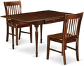East West Furniture MZNO3-MAH-W 3 Piece Dining Set Contains a Rectangle Dining by EastWestFurniture