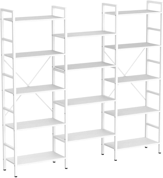 IRONCK Bookcases and Bookshelves Triple Wide 5 Tiers Industrial Bookshelf - Image 4