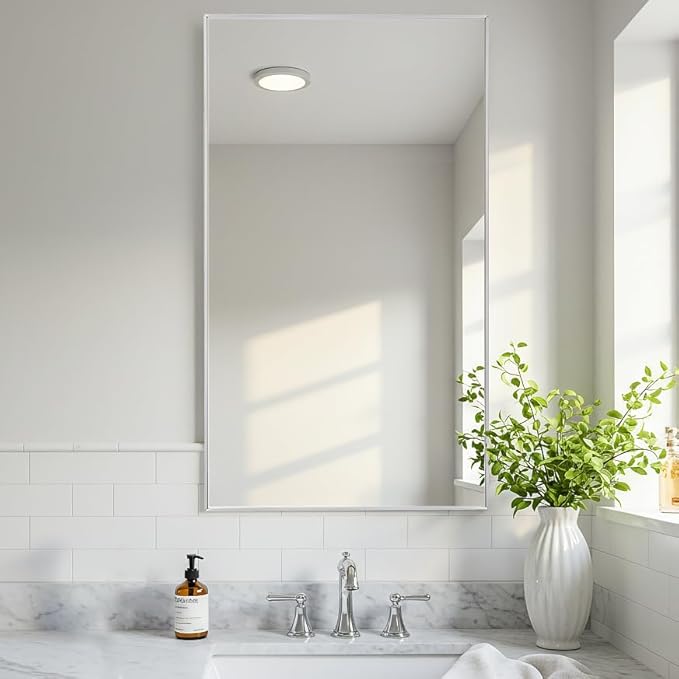 20x40 Inch Silver Bathroom Mirror by LEDLUX