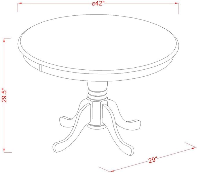 East West Furniture HLIP3-MAH-W 3 Piece Modern Dining Table Set Contains a - Image 4