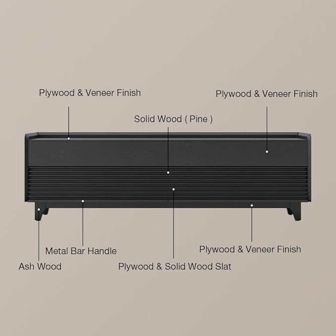 POVISON Fully-Assembled Mid Century Modern TV Stand - Image 4
