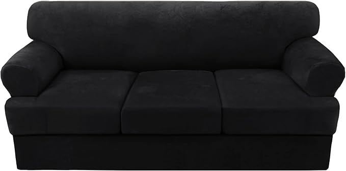 H.VERSAILTEX Sofa Cover 4 Piece T Cushion Sofa Slipcovers Velvet Couch Cover by HVERSAILTEX