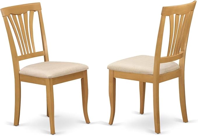 East West Furniture MZAV5-OAK-C 5 Piece Dinette Set - Image 4