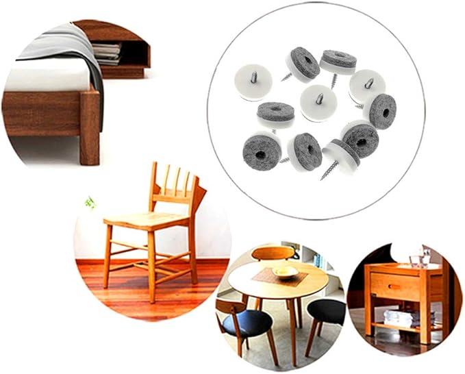 ALIMITOPIA 40pcs Screw-on Furniture Felt Pad Chair Glide Slider Hardwood Floor - Image 7