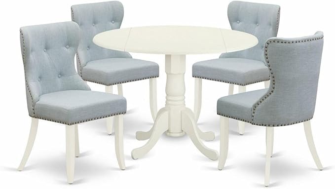 East West Furniture DLSI5-WHI-15 5 Piece Kitchen Table & Chairs Set Includes a by EastWestFurniture