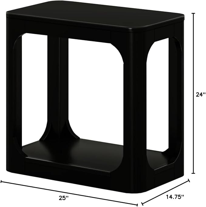 Plank+Beam Modern Rounded Rectangular Side Table - Image 2