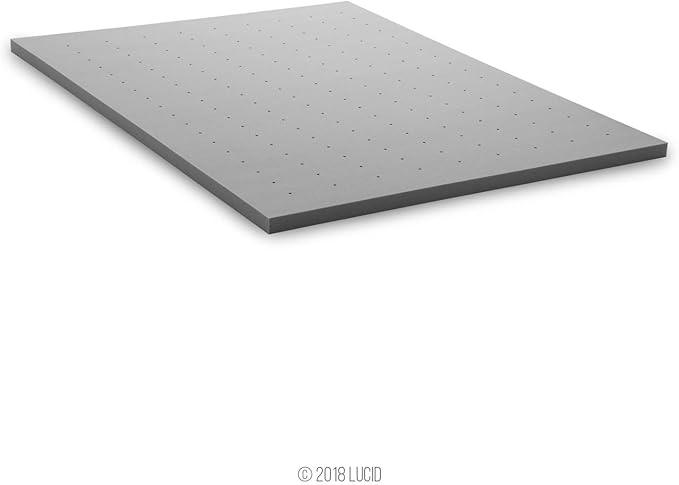 Lucid 2 Inch Ventilated Bamboo Charcoal Memory Foam Mattress Topper, - Image 5