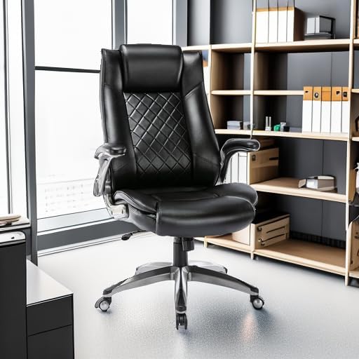 Executive Office Chair-Ergonomic Computer Desk Chair, High Back Leather Chair - Image 5