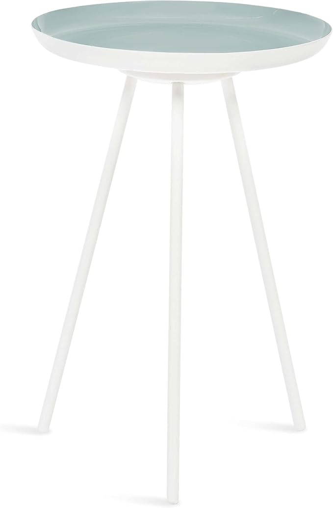 Kate and Laurel Laranya Modern Side Table; 15 x 15 x 23; Blue and White; Chic - Image 7