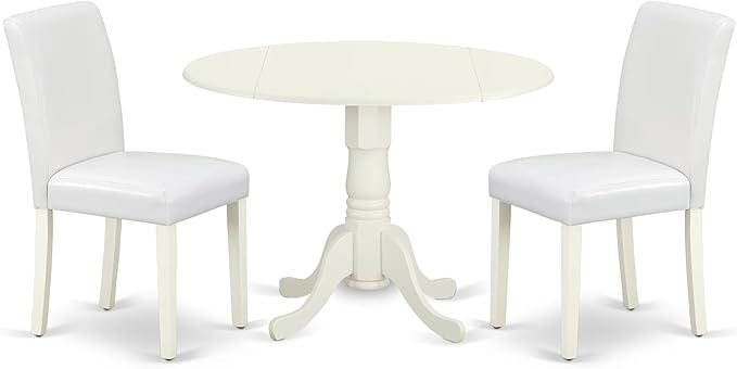 East West Furniture DLAB3-LWH-64 3 Piece Dinette Set by EastWestFurniture