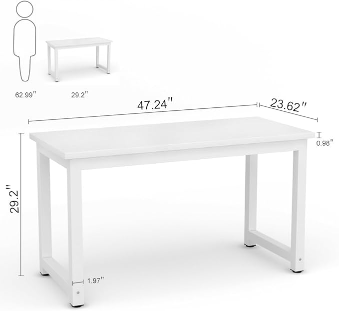 Tribesigns Modern Simple Computer Desk, 47 inch Office Desk Computer Table - Image 3