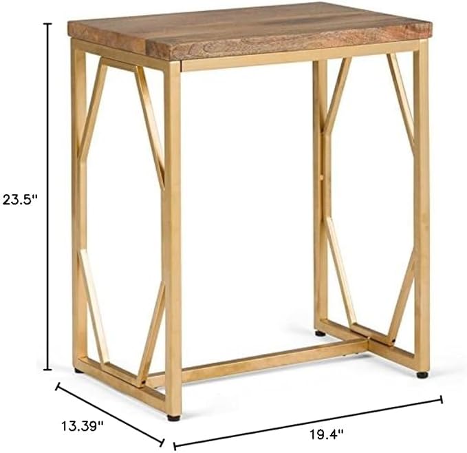 SIMPLIHOME Selma Contemporary 20 Inch Wide Metal and Wood Accent Side Table in - Image 12