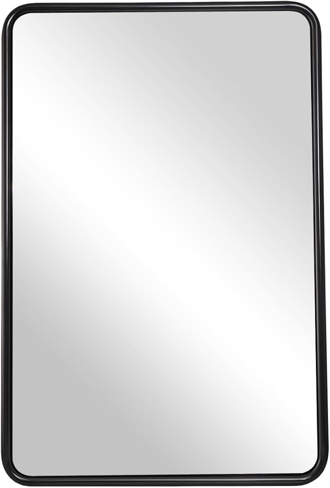 ANDY STAR Bathroom Mirror, 24x36 Inch Stainless Steel Metal Frame Black - Image 9