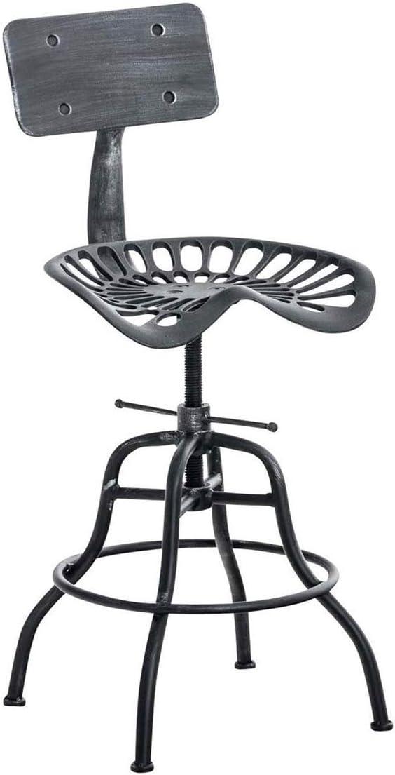 Diwhy Industrial Design Metal Adjustable Height Backrest Chair Vintage Tractor by Diwhy
