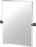 Gatco 5589MXS Waterline Frameless Rectangle Mirror, 31.5 Inch, Matte Black by Gatco
