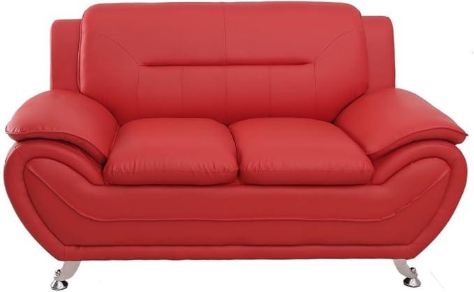 Container Furniture Direct Michael Sofa And Loveseat Red - Image 4