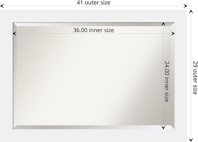 Amanti Art White Bathroom Mirror - Image 4
