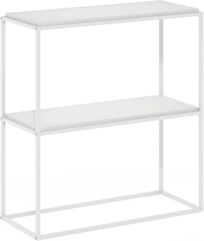 Furinno Moretti Modern Lifestyle Wide Stackable Shelf, Solid White/White - Image 5